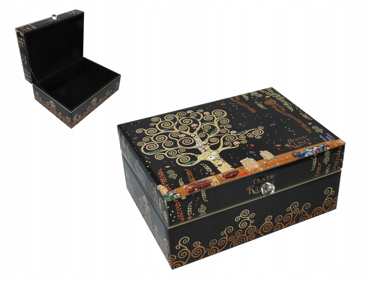 Skleněná Šperkovnice Na Bižuterii Gustav Klimt Strom Života Krabička