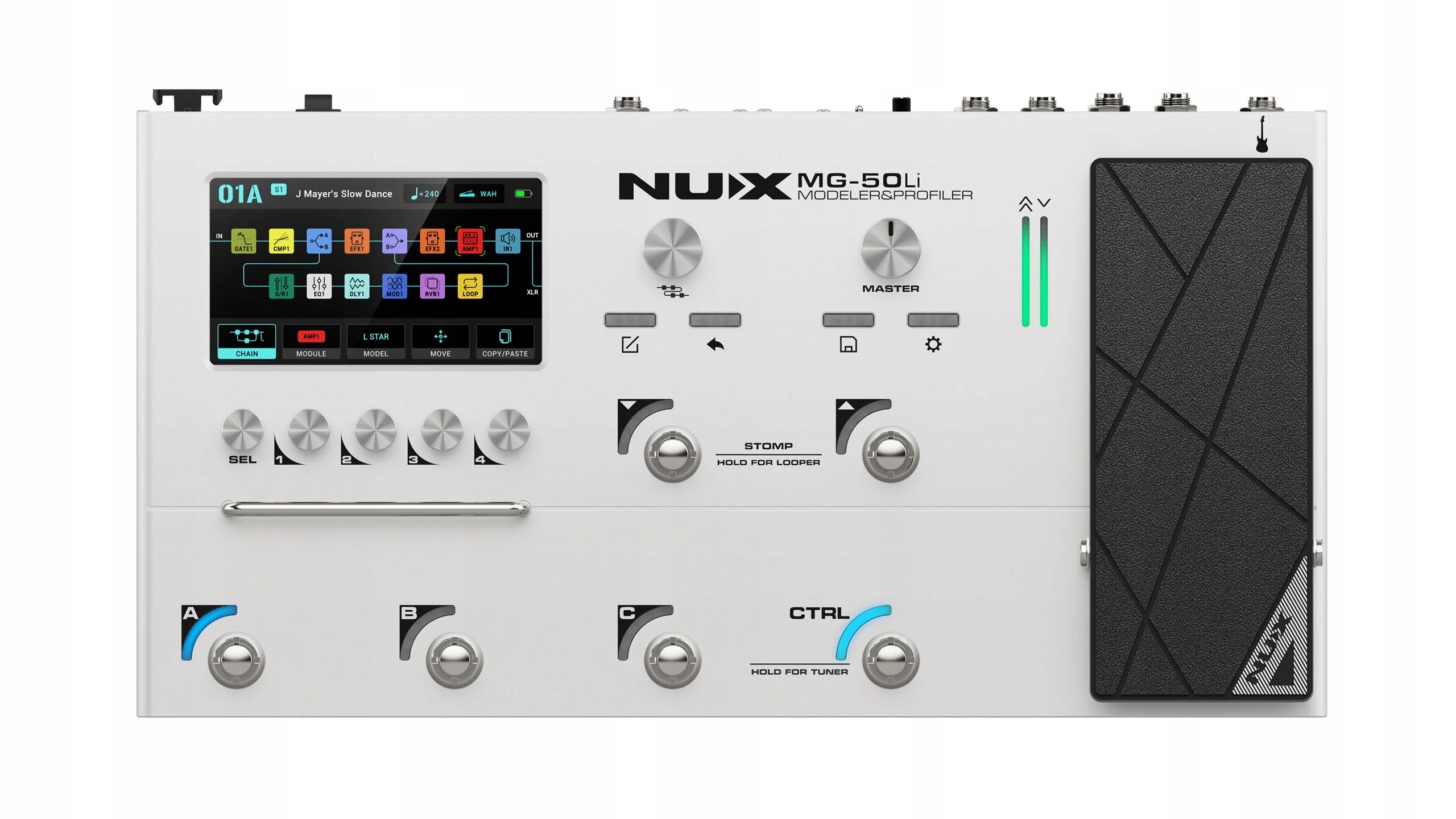 Nux MG-50LI White Biały Multiefekt Gitarowy Procesor Efektów Z Akumulatorem