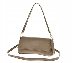 Kožená kabelka chladná béžová přírodní kůže podlouhlá kabelka přes rameno italská