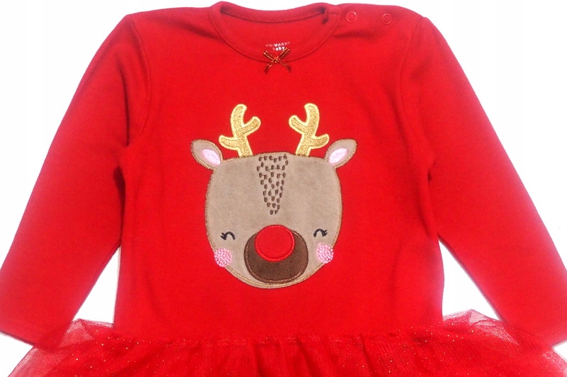 PRIMARK ŚWIĄTECZNY pajacyk z TIULEM 9-12 M-CY 74-80 CM Rozmiar (new) 80 (75 - 80 cm)