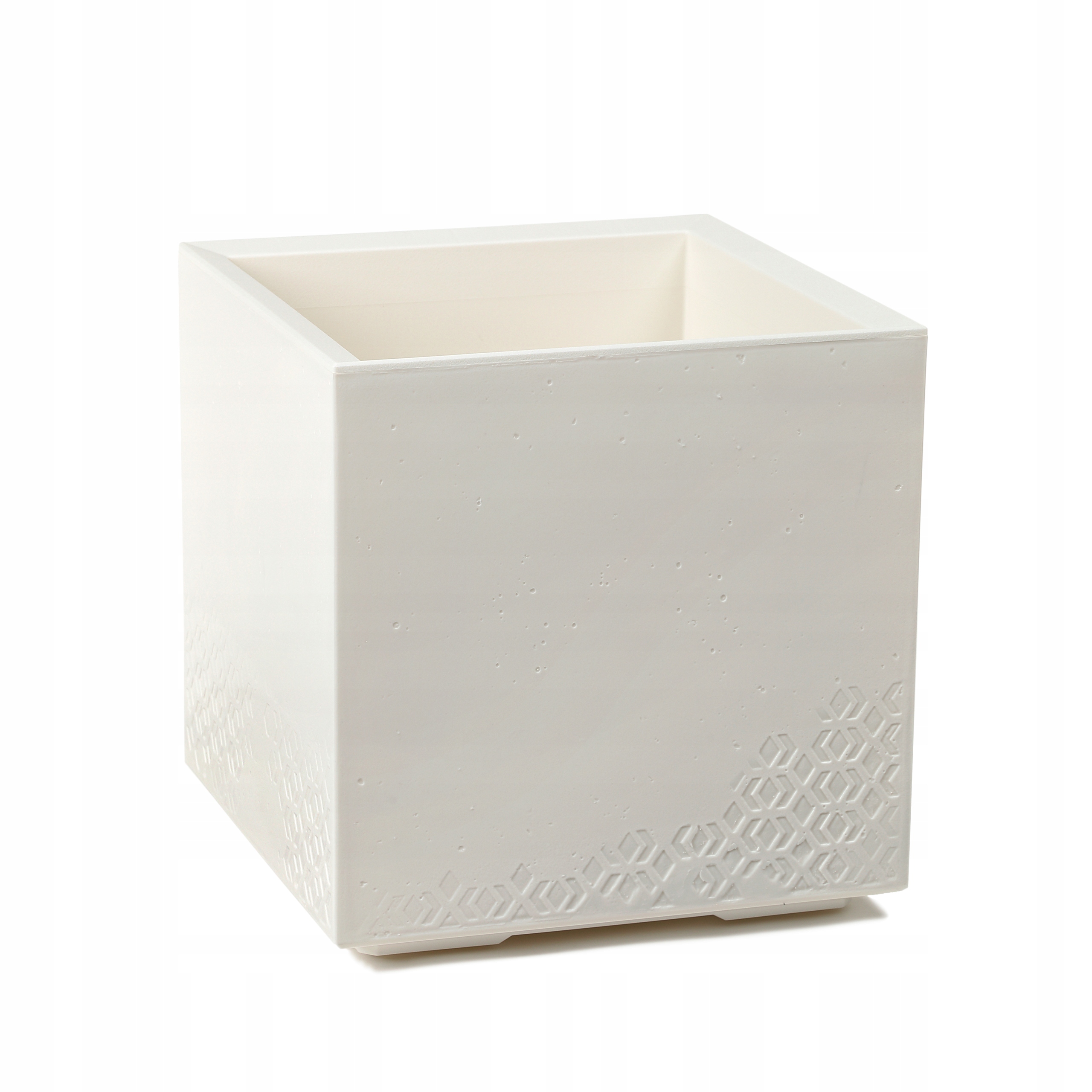 Donica Kwietnik na kółkach Karo Beton Recycled 39X39cm h39,4cm kol. Kremowy