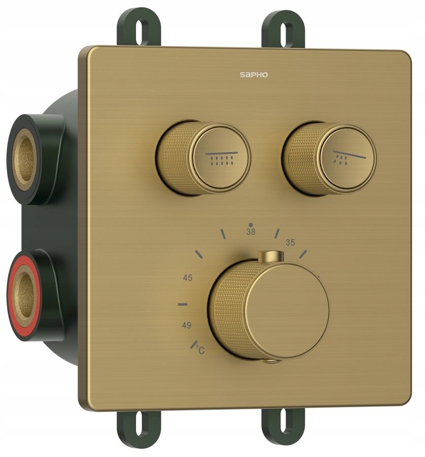 Smart Select podomietková sprchová termostatická batéria, box, 2 výstupy, zl