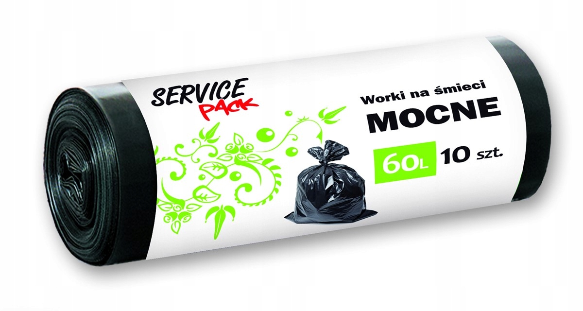 

Worki na śmieci Mocne Ldpe 60L 10szt czarne