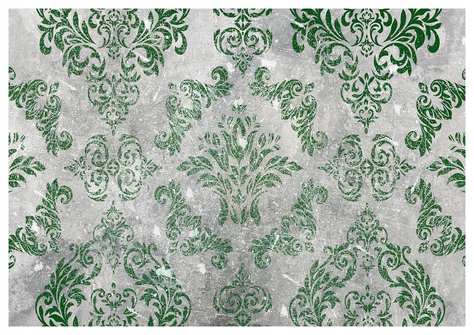 Fototapeta Vintage Kvety Listy Ornament Šedo-zelená 416x254 lepidlo