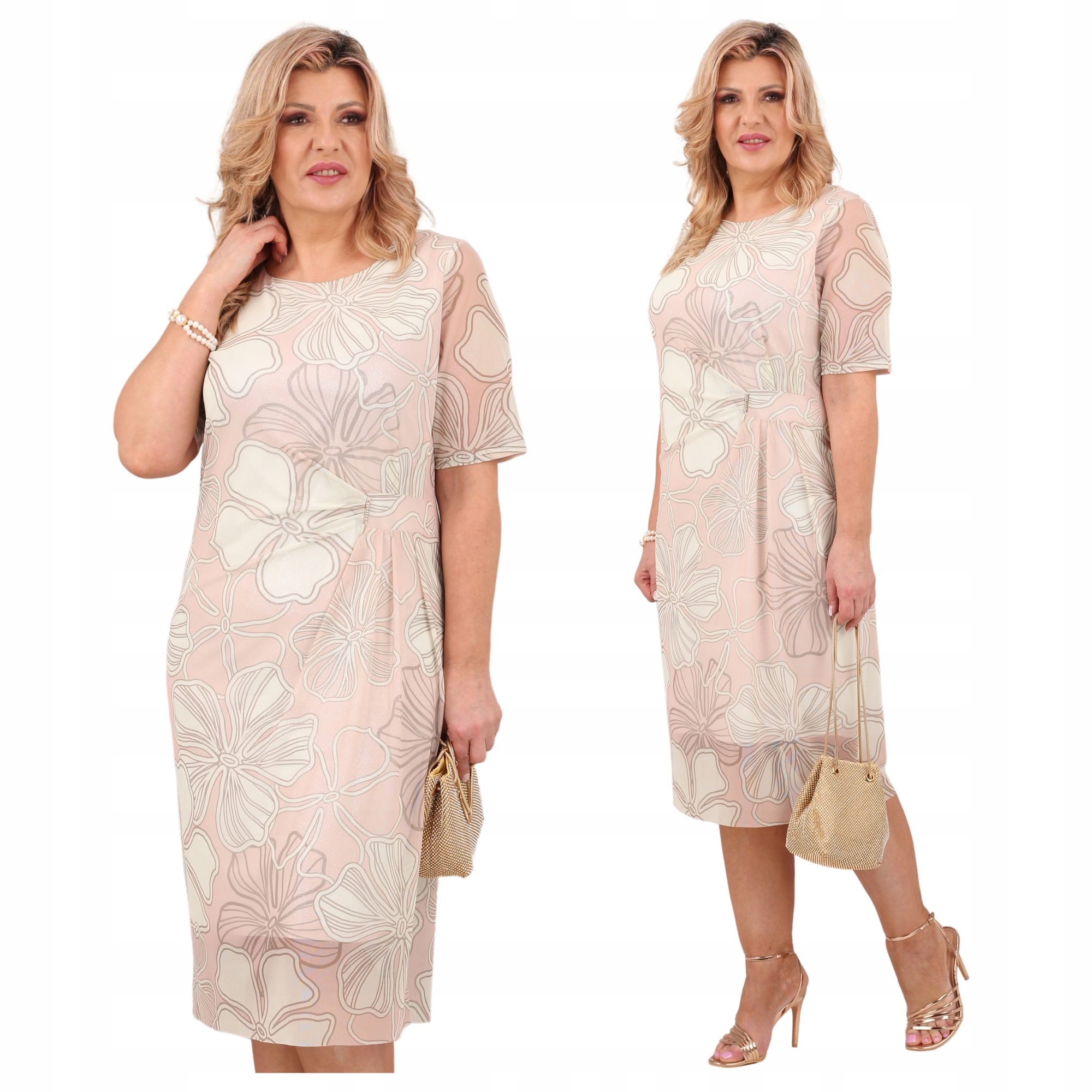 Sukienka Z Krótkim Rękawem Duże Rozmiary Polski Producent Na Lato