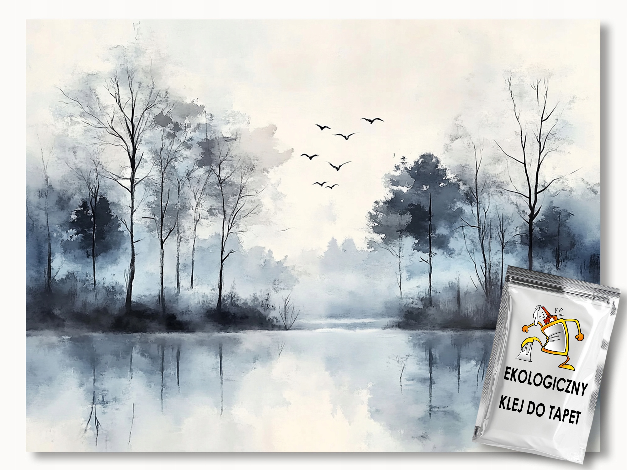 Fototapeta Flizelina Krajina Pohled Na Stromy Ptáci Jezero Mlha 250x175 110g