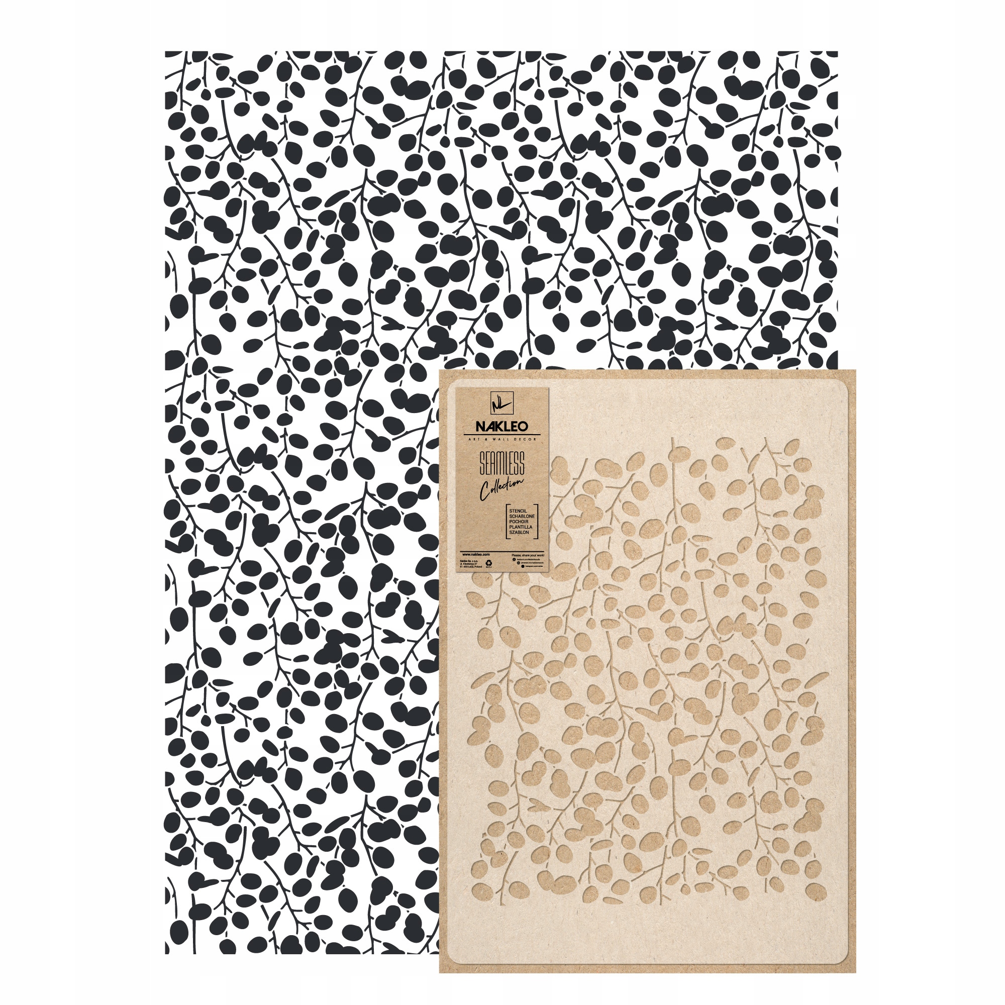 Opakovatelná malířská šablona Opakovaně Použitelný 59x95 cm Tapeta Rostliny Plodin