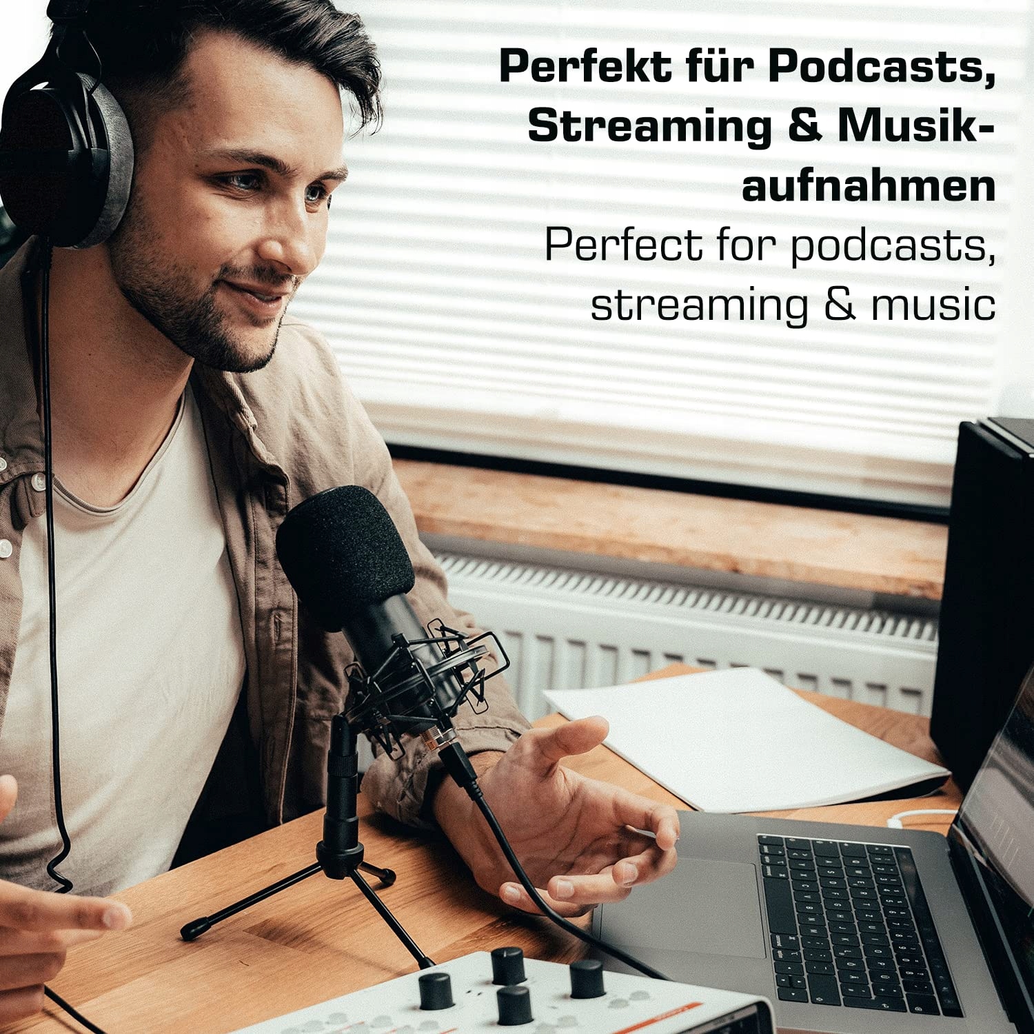 DOCKIN MP1000 Mikrofon USB PC Mac Streaming Stojak Instrumenty Głos — miniatura 5