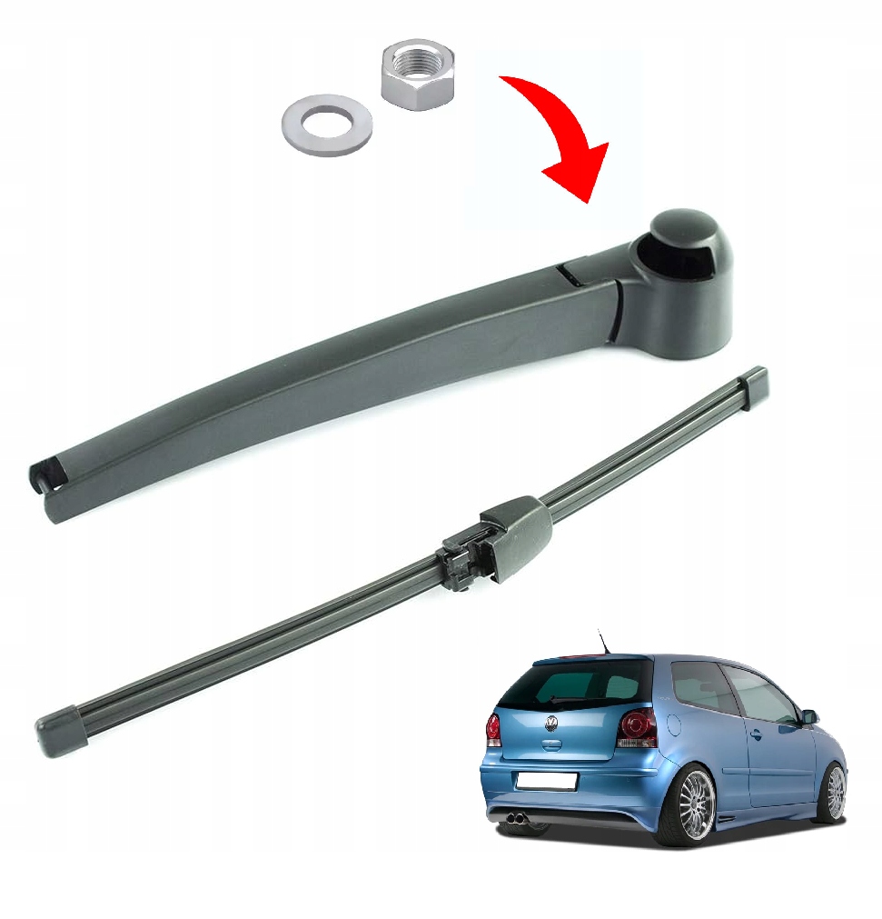 RAMIĘ + WYCIERACZKA TYŁ PLASTIK VW POLO 9N 2001-