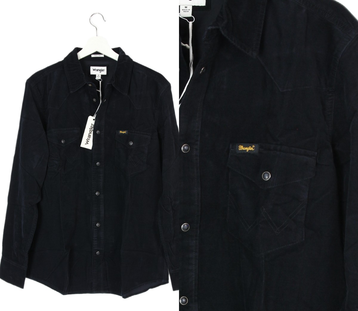 Wrangler Western Cord Shirt Sztruksowa Koszula "black " Regular L