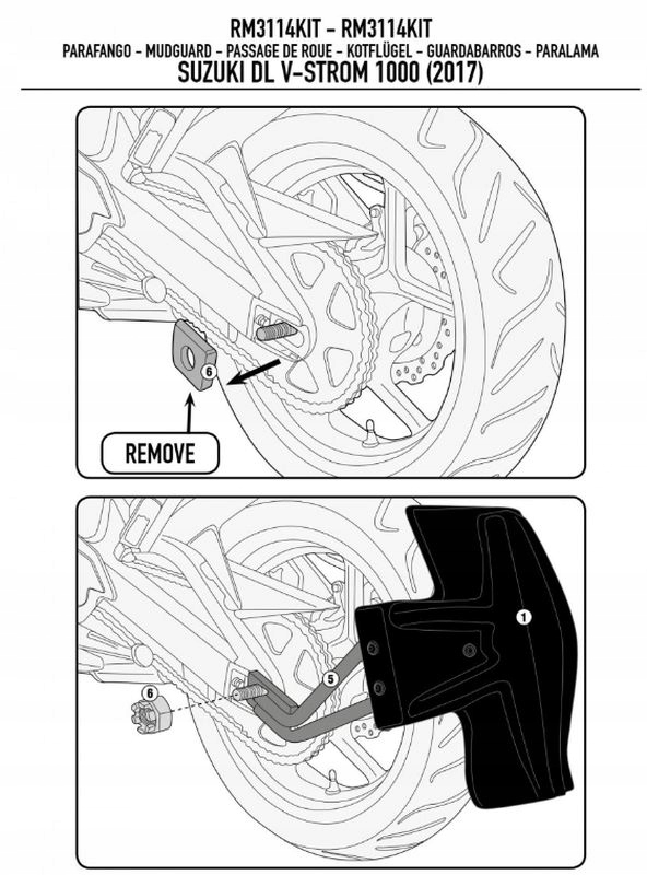 Kappa Upevnenie Blatníka KRM01 A KRM02 Suzuki DL 1000 V-strom (17) Náhrada