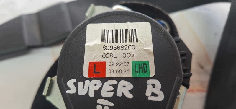 tension belt safety left front SKODA SUPERB II 609868200