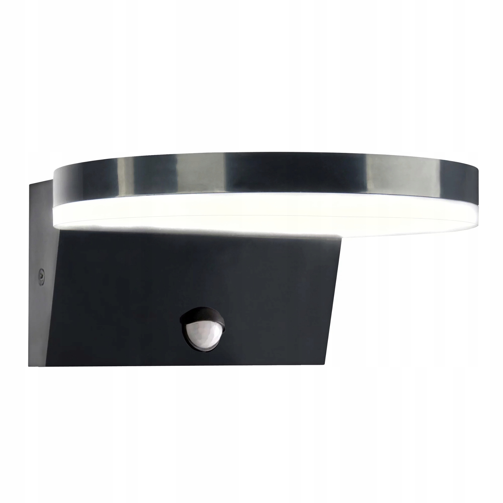 Venkovní nástěnné svítidlo Fasádní svítidlo Pir Led senzor 4000K kulaté černé