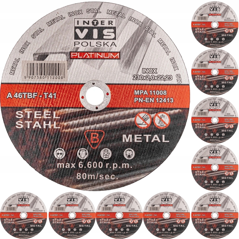 Tarcze Tarcza Do Cięcia Metalu Inox Platinum 230x2,0 50 Szt