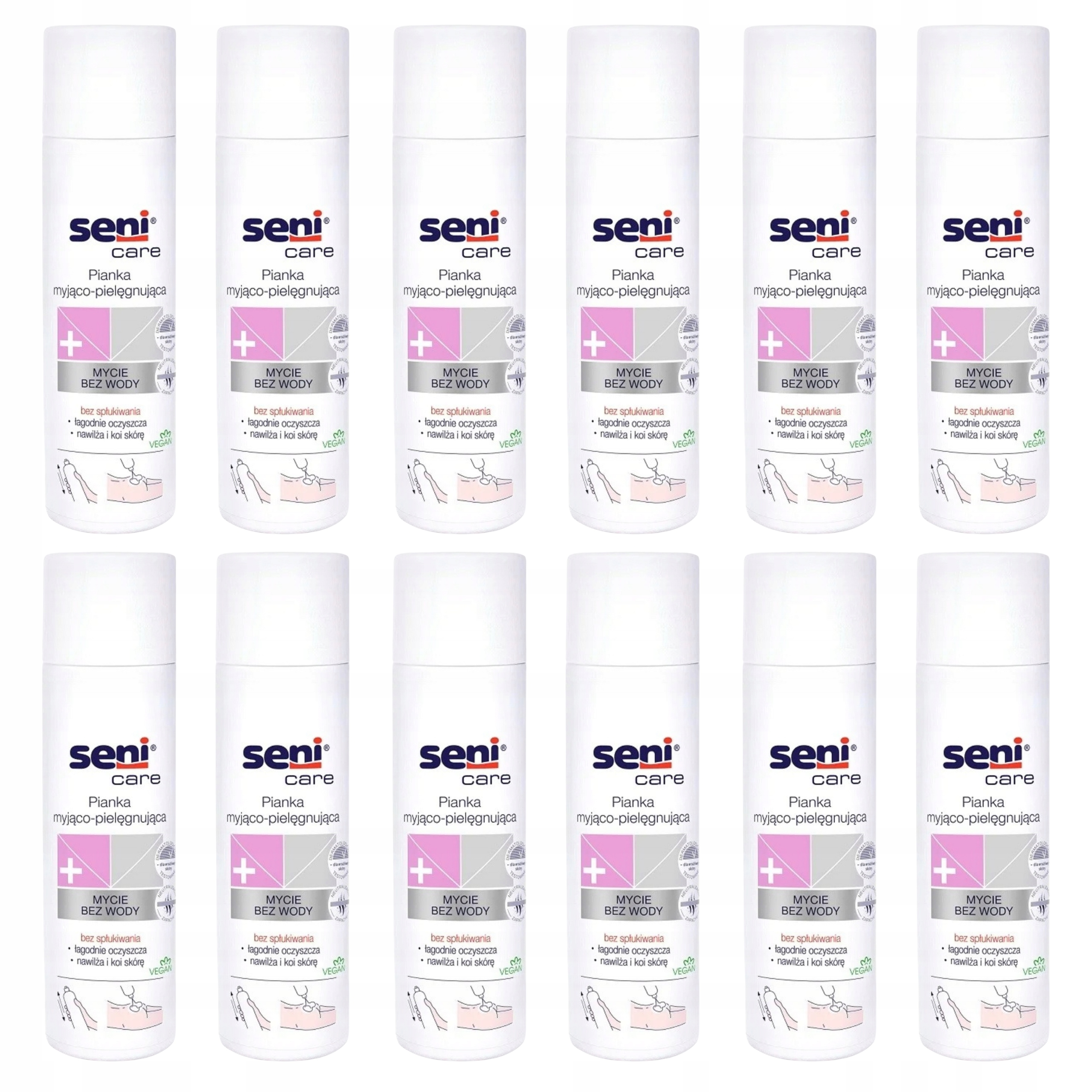 Zestaw 12X Pianka Do Ciała Seni Care Bez Spłukiwania 500ML