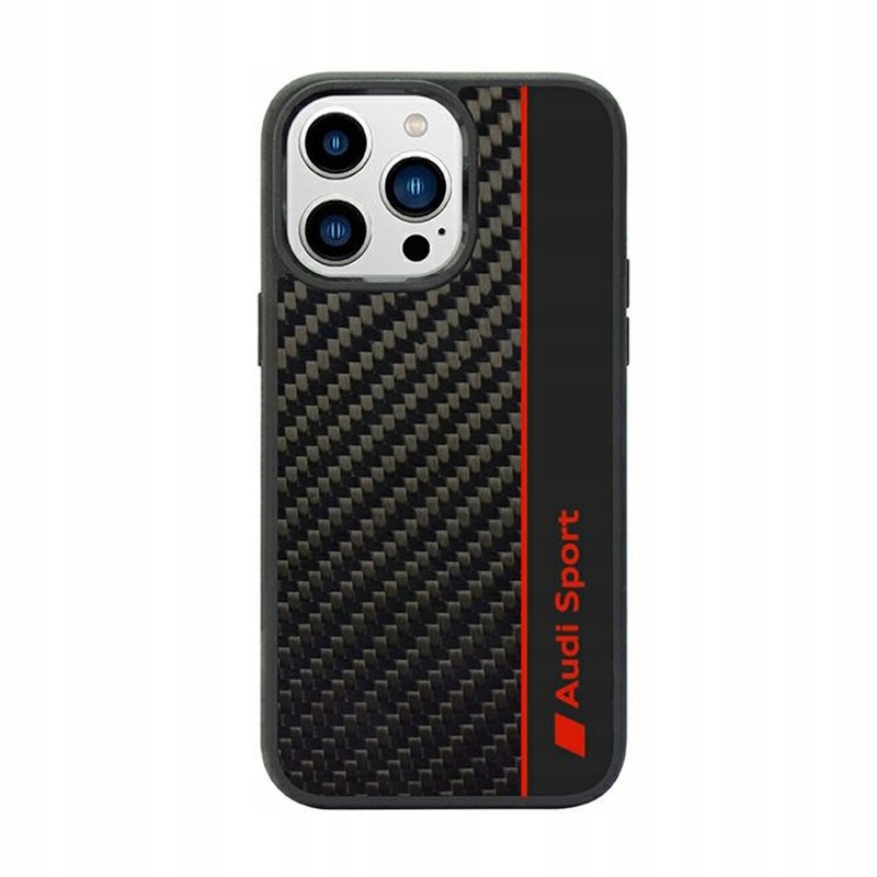 Audi Carbon Fiber Stripe Etui iPhone 14 Pro (Czarny)