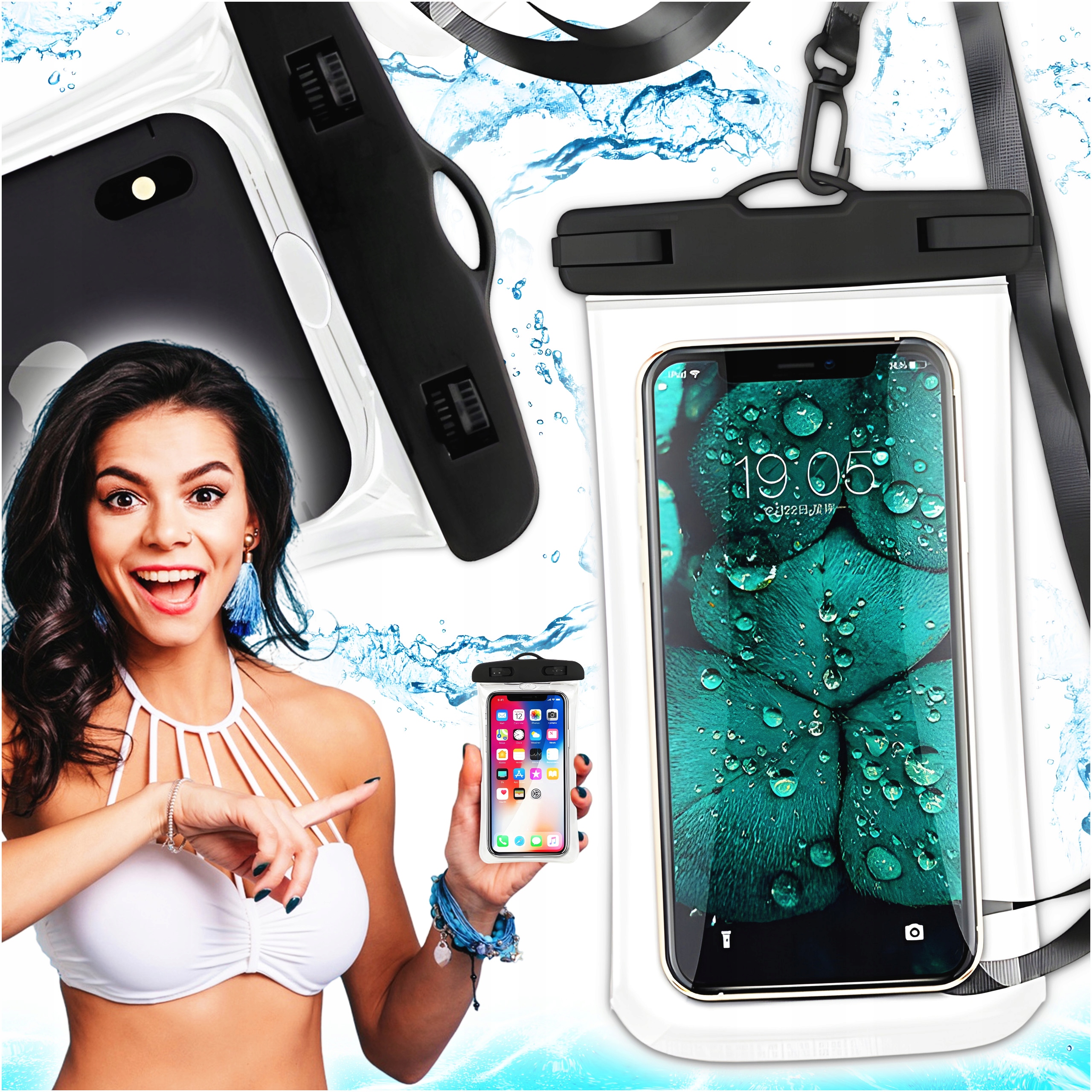 Etui Wodoodporne Pokrowiec Case Na Telefon Dokumenty Plażę Basen Kajak Wodę