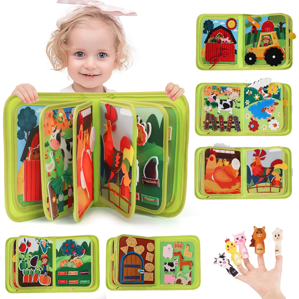 MONTESSORI CICHA KSIĄŻKA SENSORYCZNA ZABAWKA 3D 20 TEMATÓW DLA DZIECI