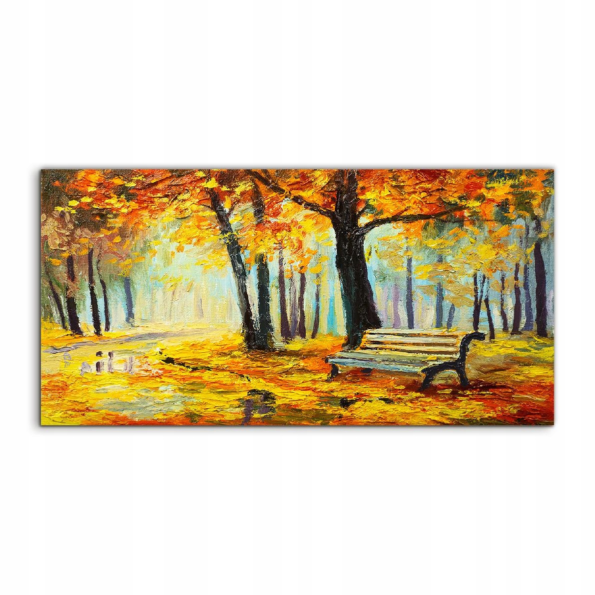

Obraz akryl 100x50 wiszący Park Jesień Ławka Las