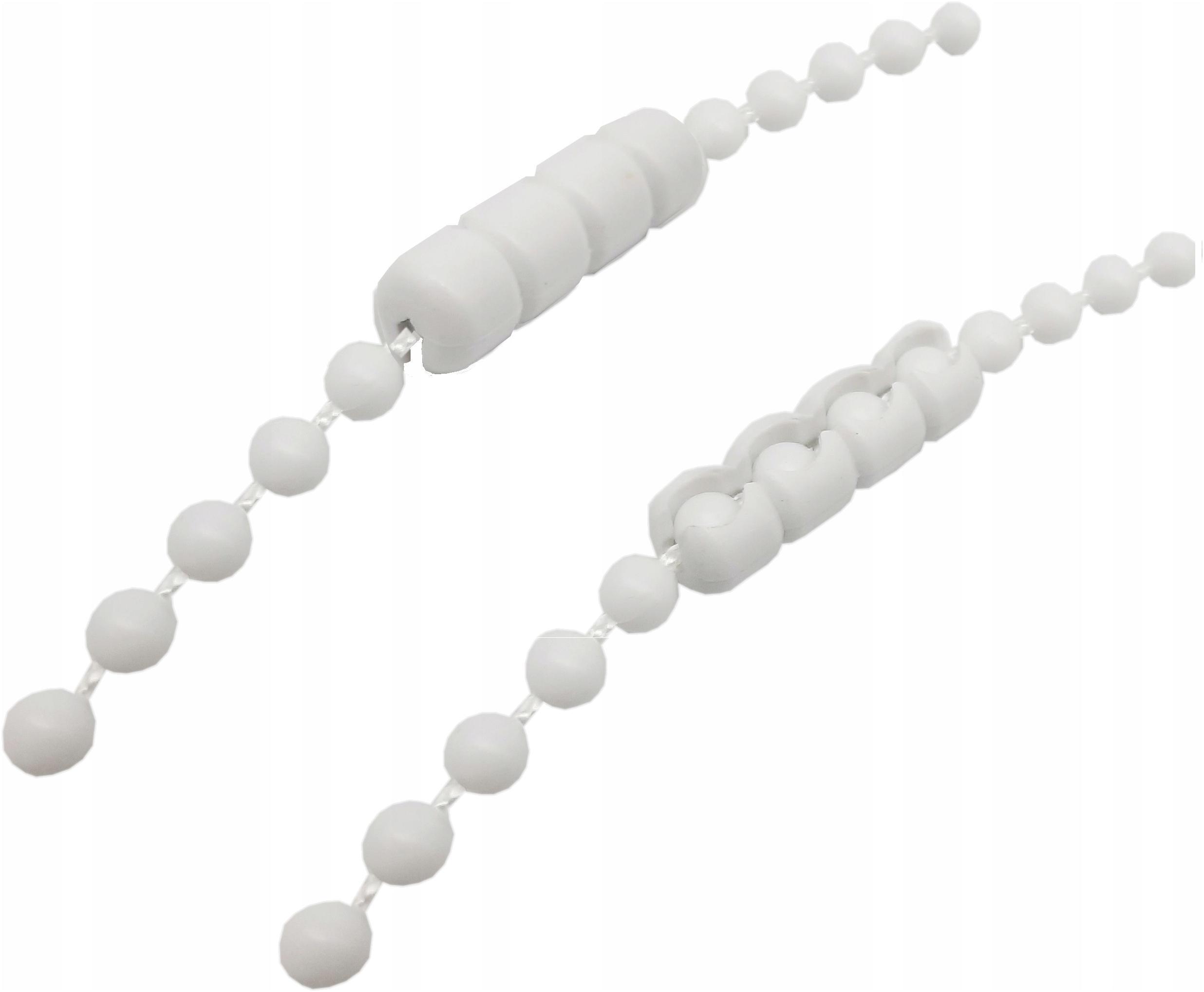 ZŁĄCZKA ŁAŃCUSZKA DO ROLET ŁĄCZNIK ŁAŃCUSZKA KORALIK 3mm BIAŁY 4szt Liczba sztuk w zestawie 4 szt.