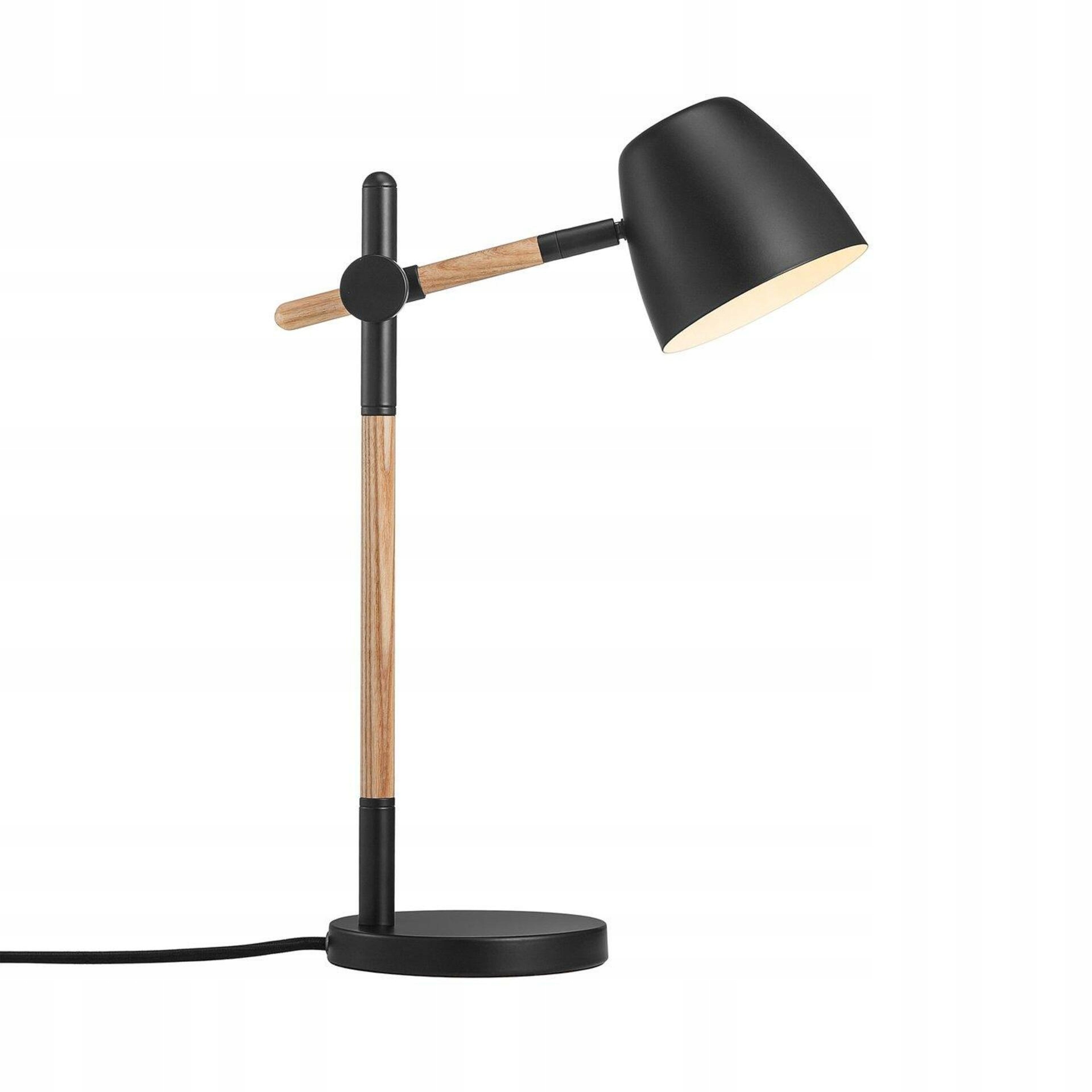 Nordlux Theo stolná lampa čierna, drevo, GU10, nastaviteľná, design