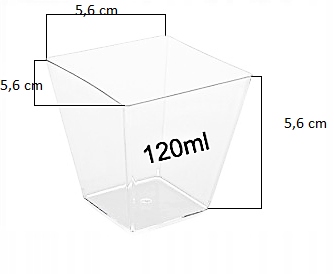 POJEMNIKI NA DESERY 120ml - 50 szt PUCHARKI KWADRATOWE DO DESERÓW Kolor przezroczysty