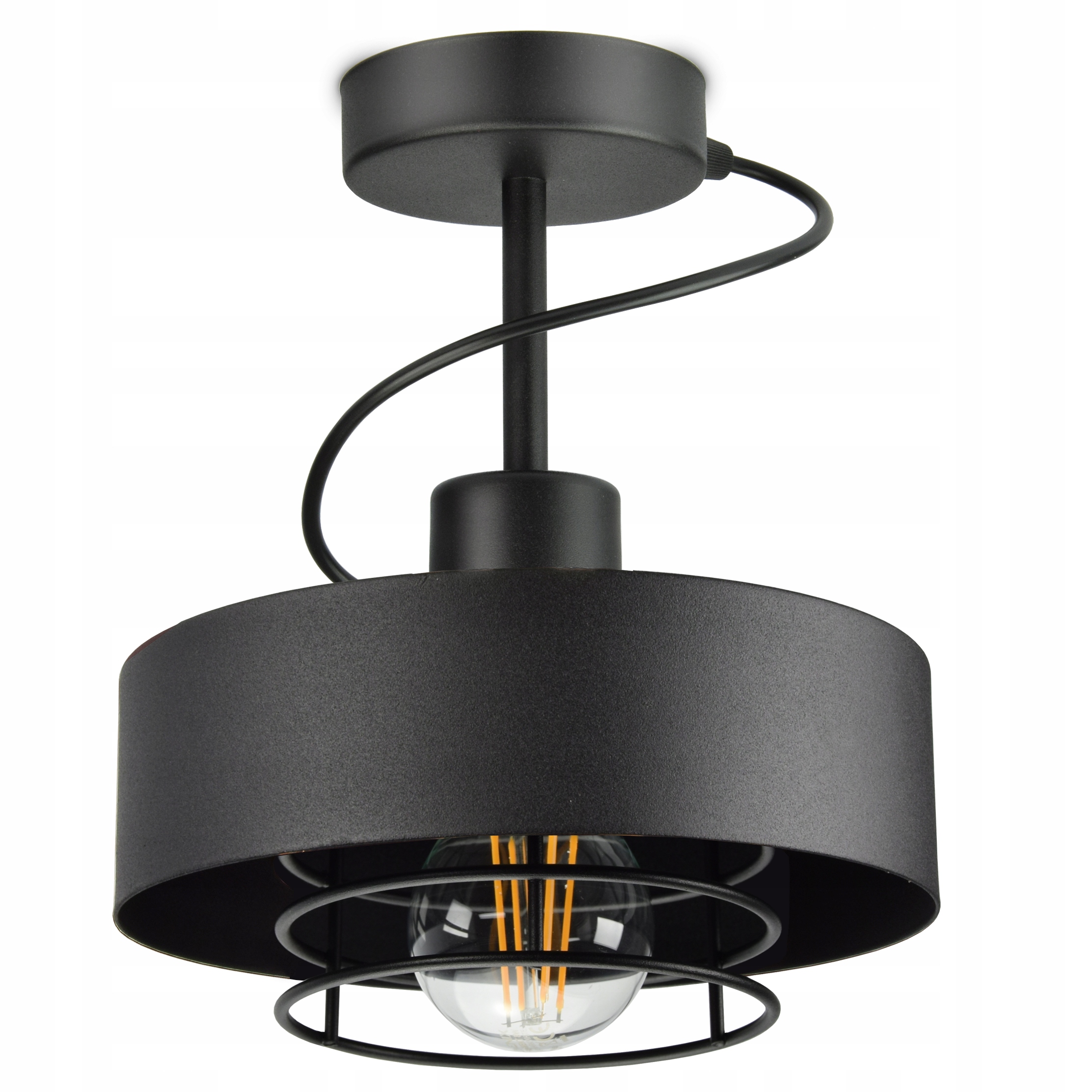 

Lampa Sufitowa Plafon Metalowa Czarna Loft Edison