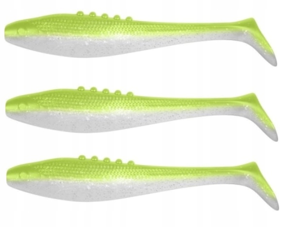 Gumy na sandacza szczupaka Dragon Lunatic 10cm Pearl Yellow 3 sztuki