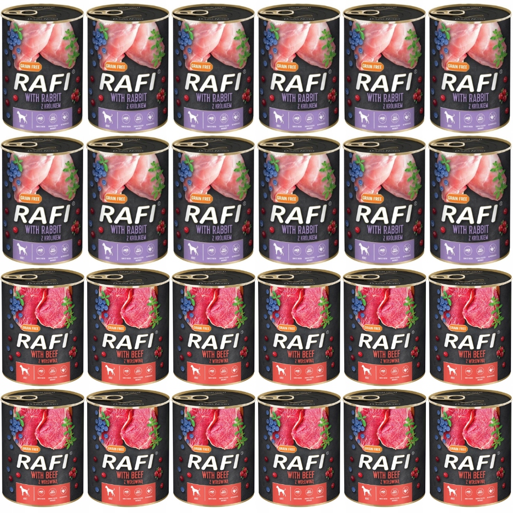 Levně Rafi mokré Krmivo pro psy MIX Chutí 24x800g