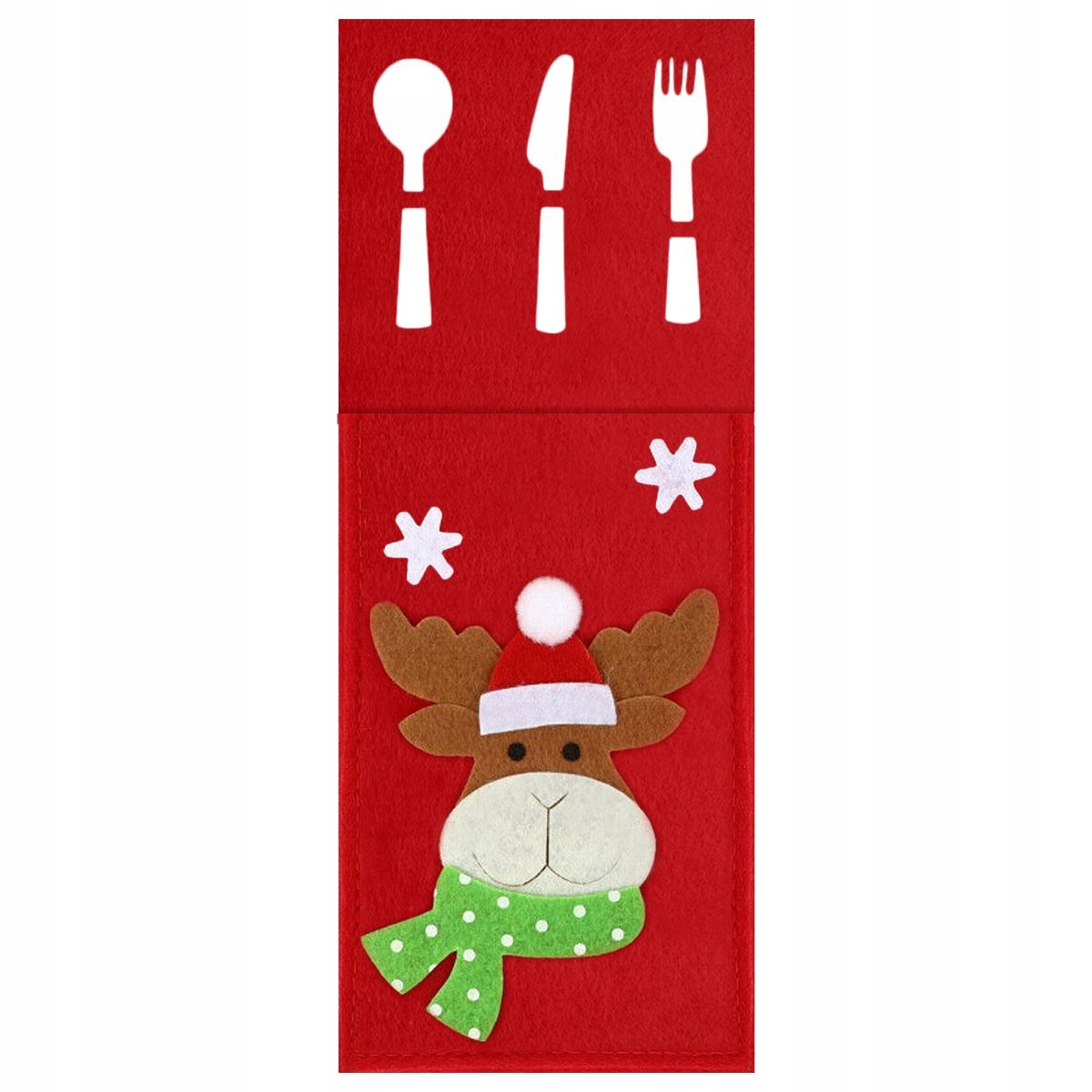 POKROWIEC ŚWIĄTECZNY ETUI NA SZTUĆCE RED 3 SZT Motyw mix wzorów