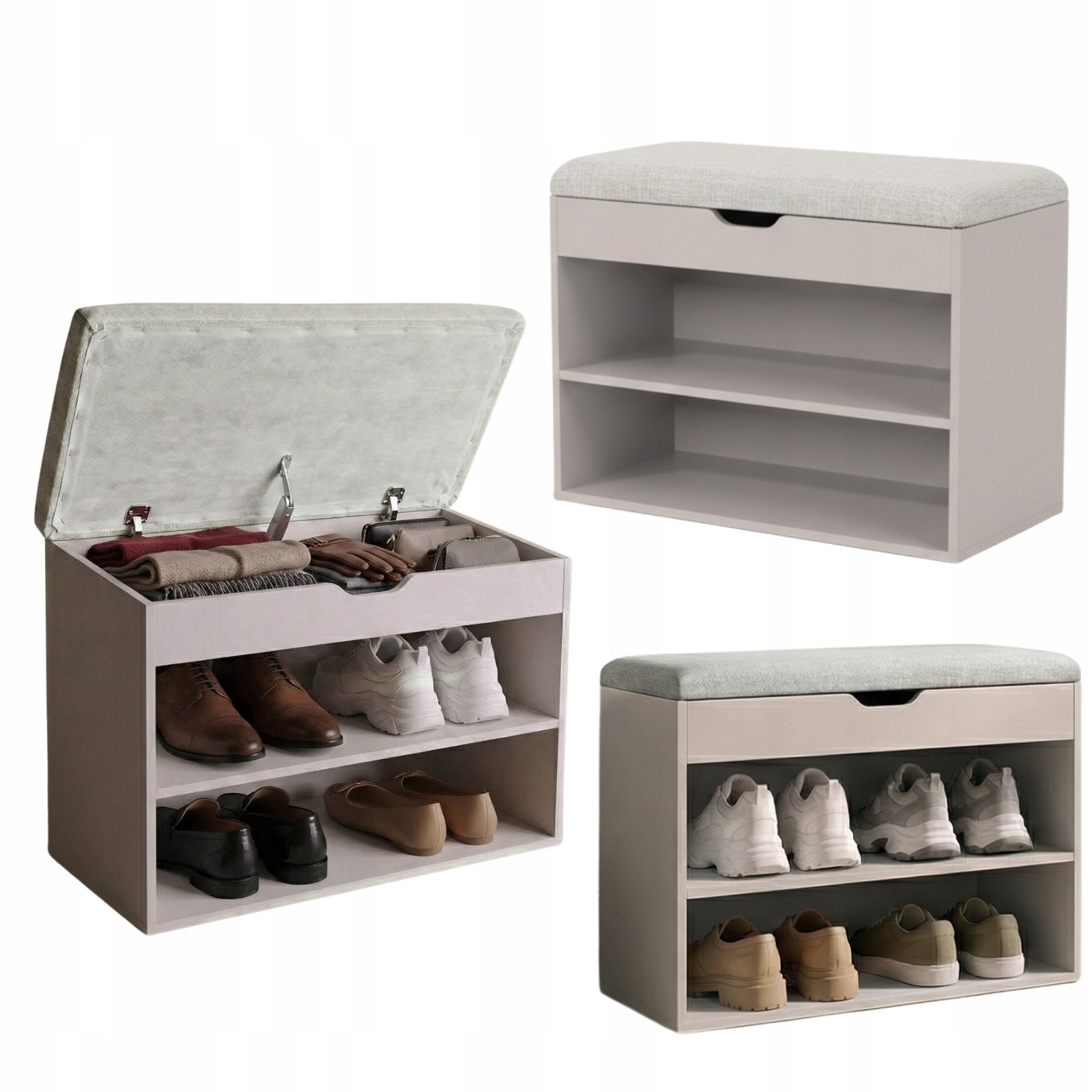 Botník Se Sedákem 60X30X47 CM Béžová Z Mdf Desky Do Předsíně
