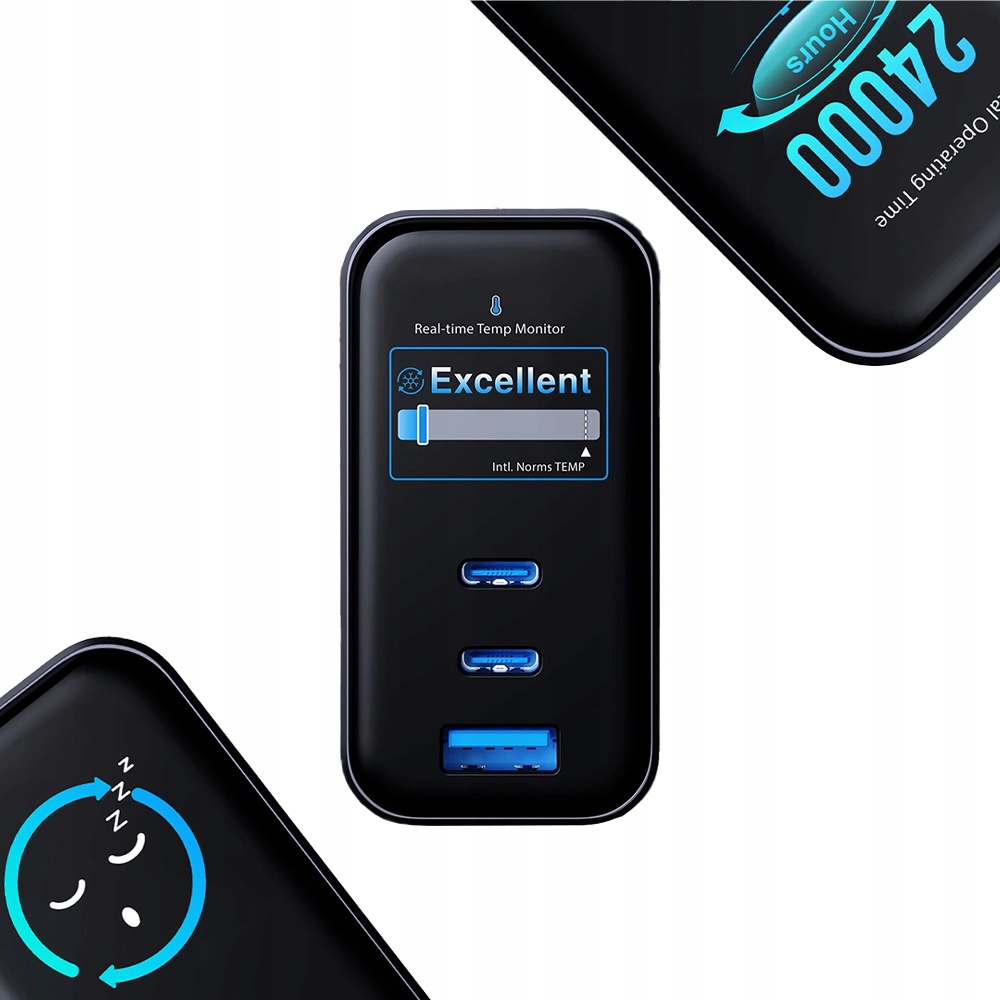 Inteligentní síťová nabíječka 3mk, Tft displej, 67W QC4+ Pd GaN Usb-c