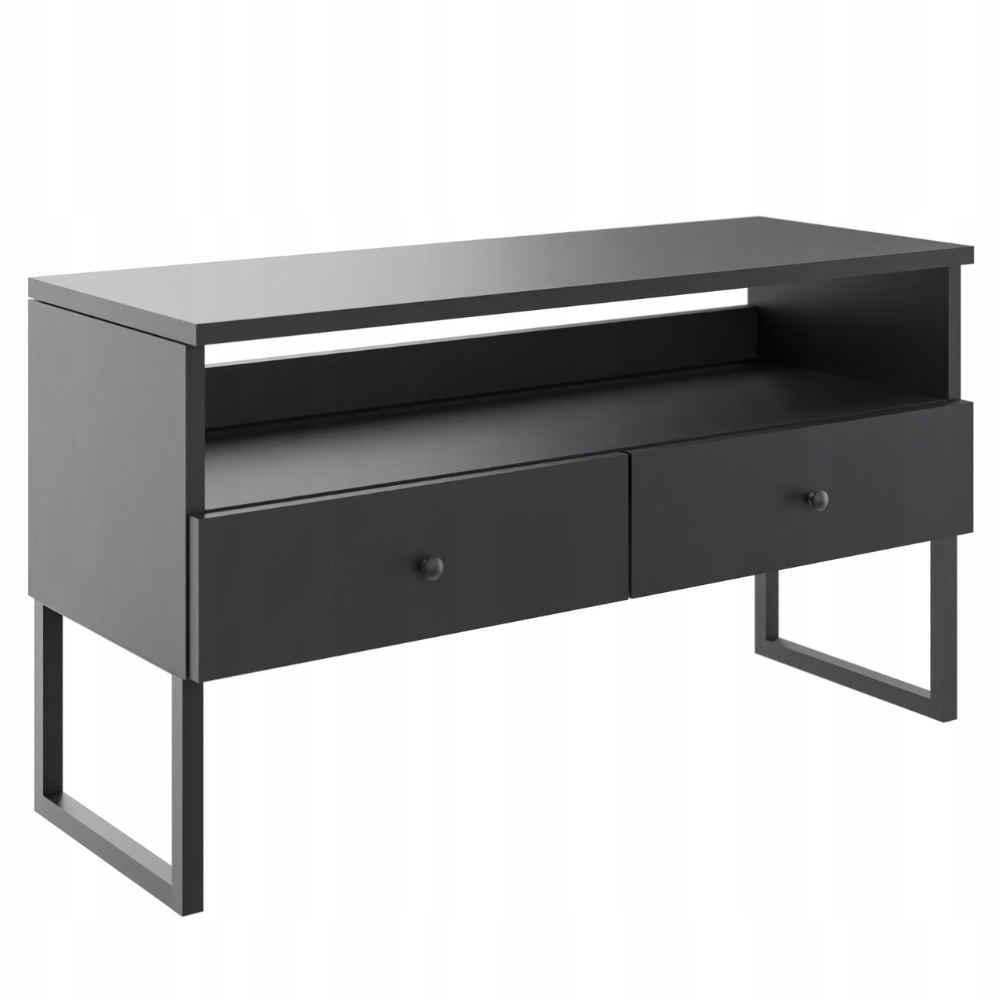 Skříňka, stolek, komoda Rtv s nožkami, černá, šířka 90 cm