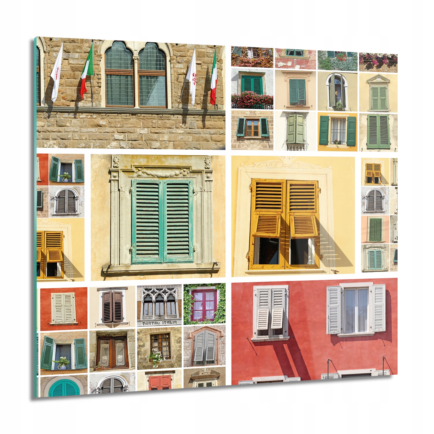 Okná v štýle koláže Foto na skle na stenu 60x60