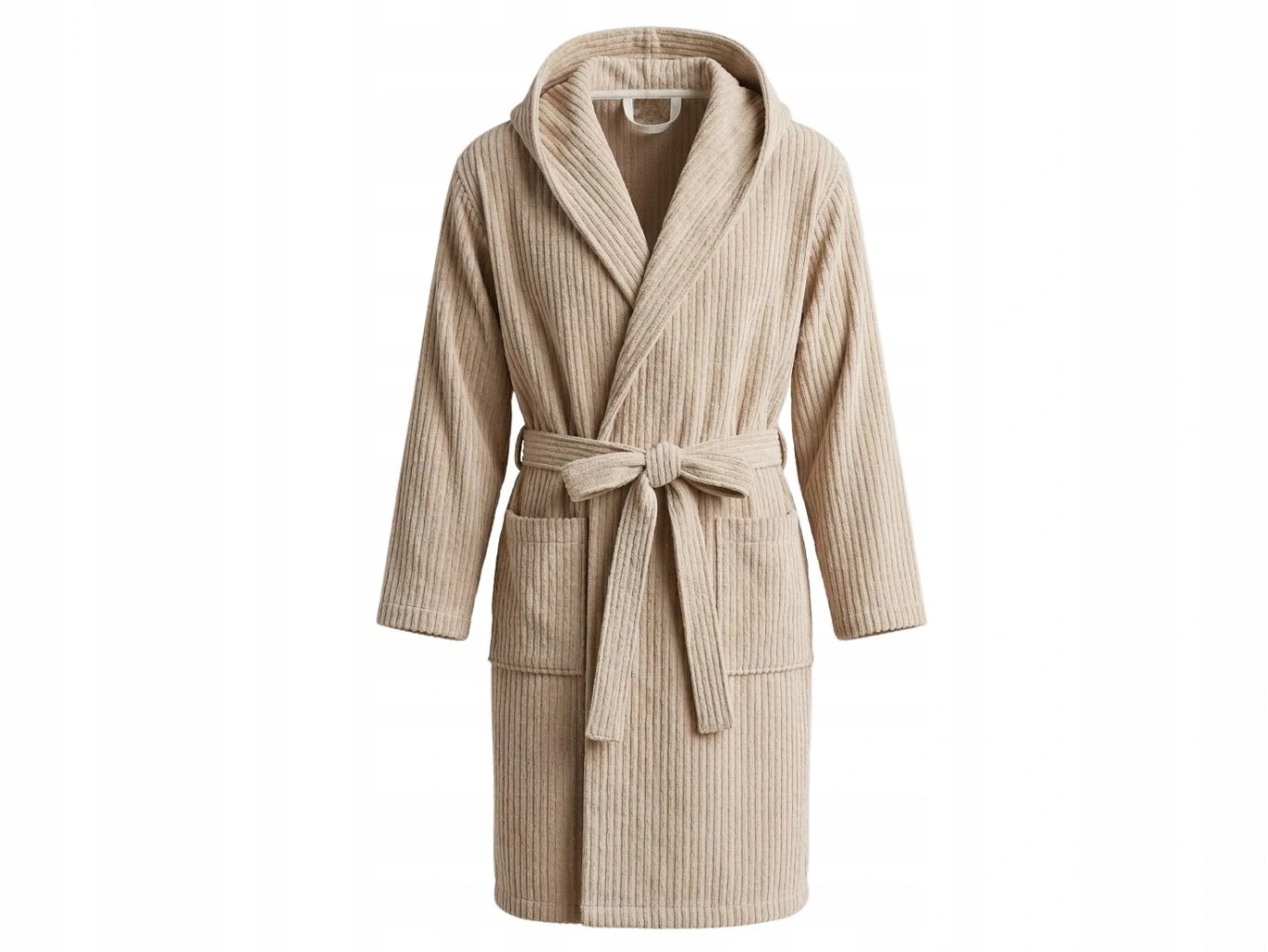 Froté župan 3D pruh béžový velikost XXL s kapucí