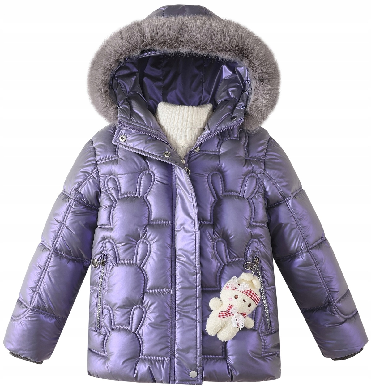 KURTKA ZIMOWA #133F6 PUCHOWA NA MISIU 128/134