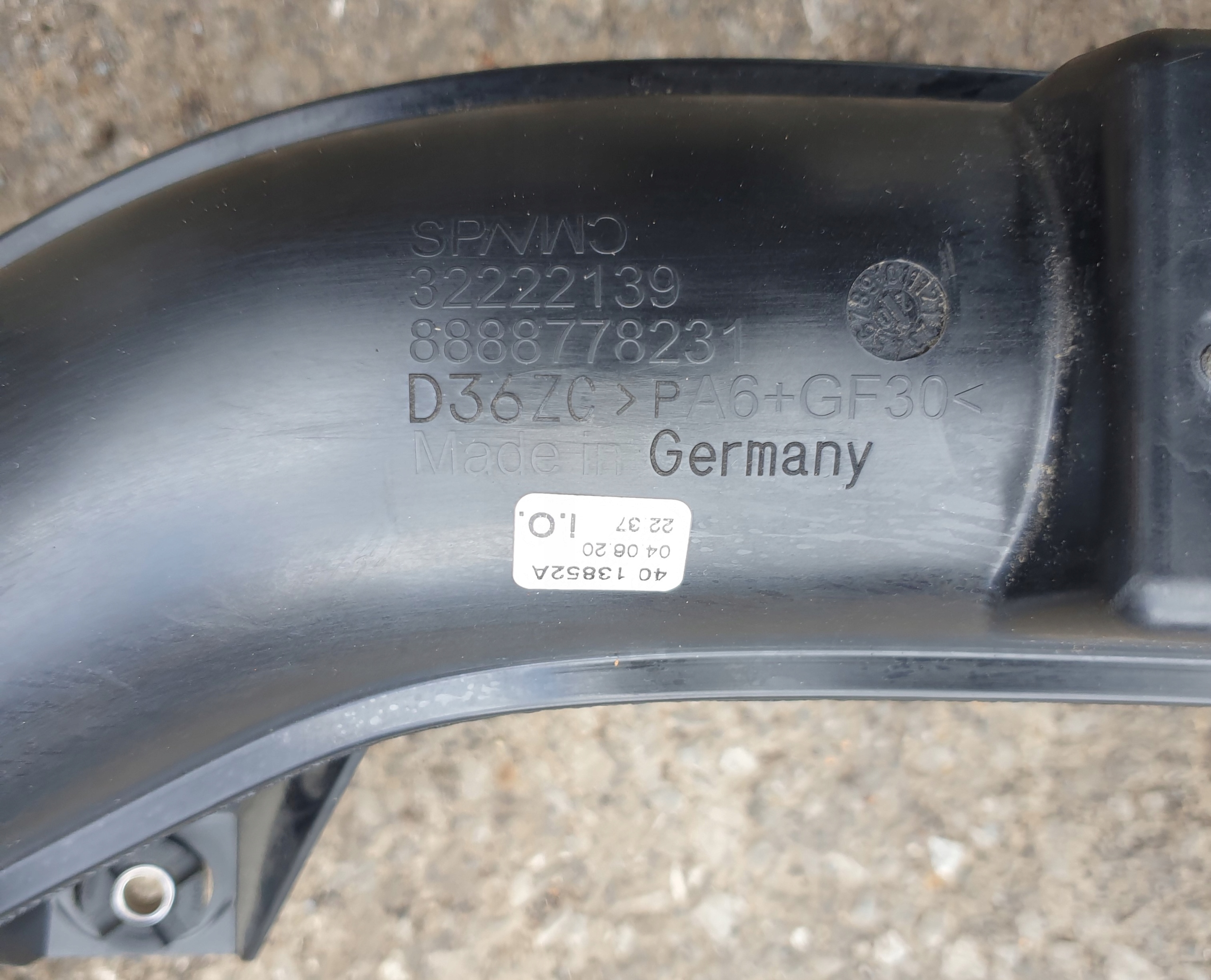 pipe wiring air VOLVO XC40 XC-60 OE 2.0D D4