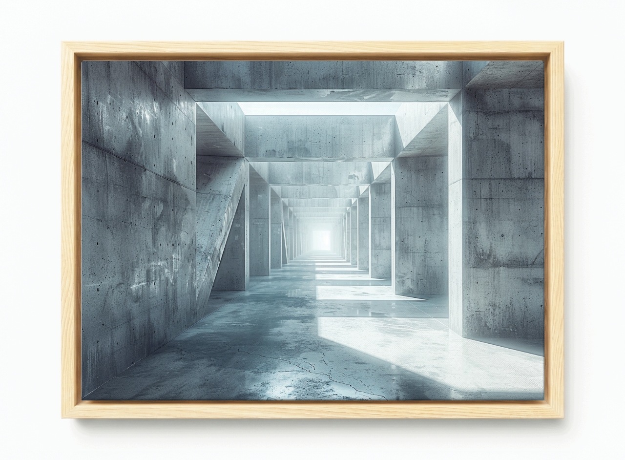 Obraz Rám Americký Box Tunel Beton Minimalismus Geometrie Chodba 60x40