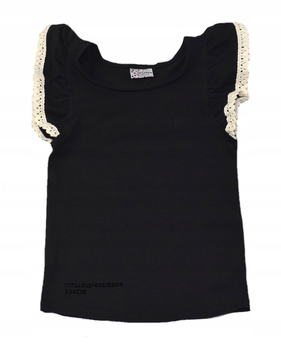 

Bluzka czarna falbanka koronka Lily Grey 122