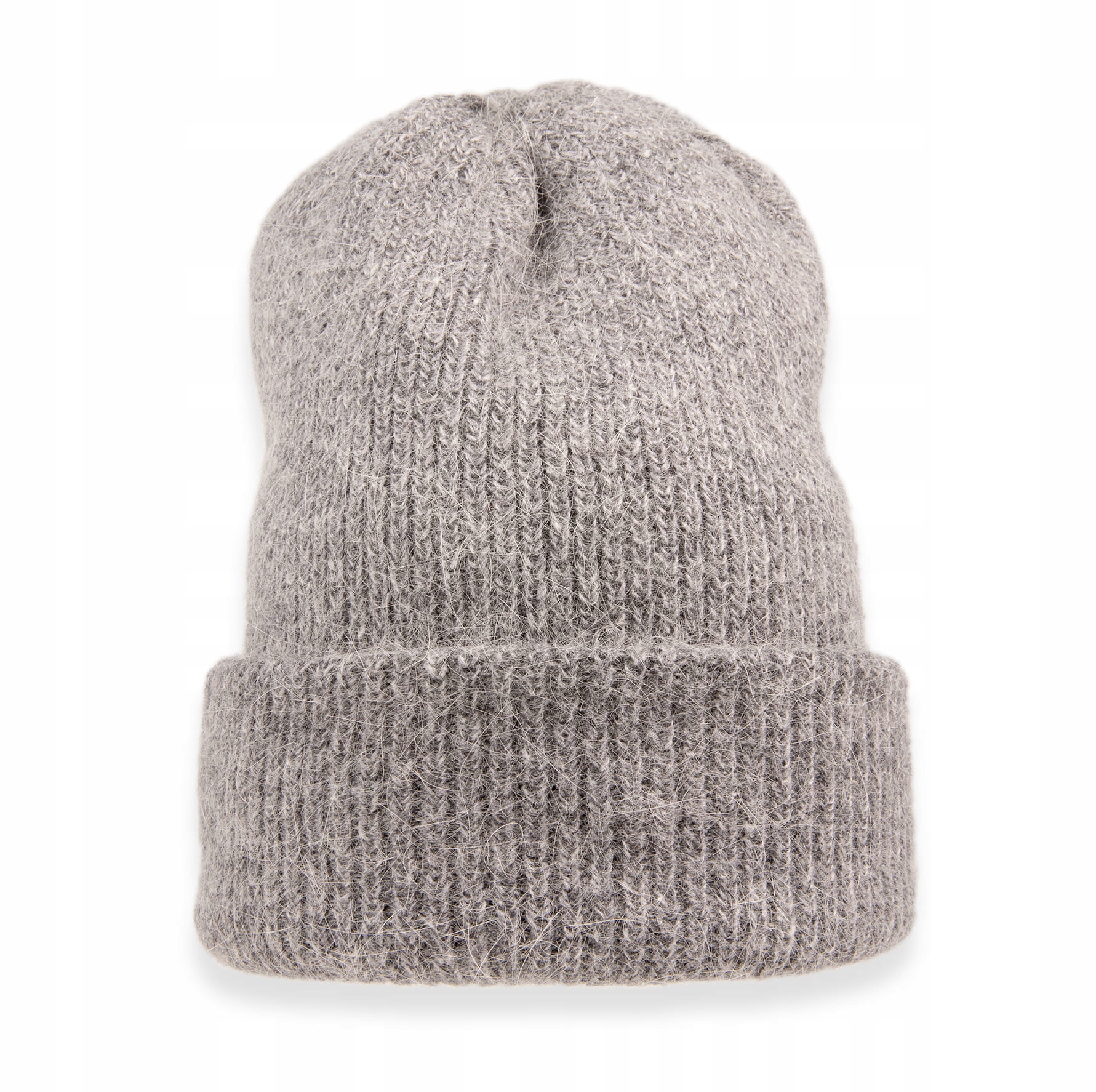 

Czapka szara klasyczna włóczkowa moherowa beanie