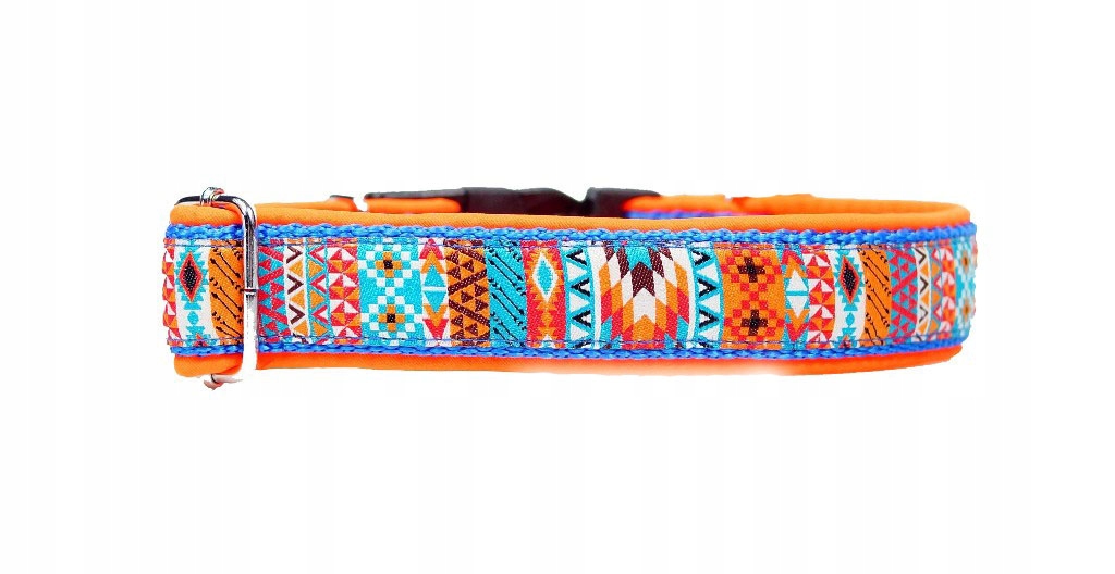 

Obroża ribbonki,INDIAŃSKA regulacja do 45cm