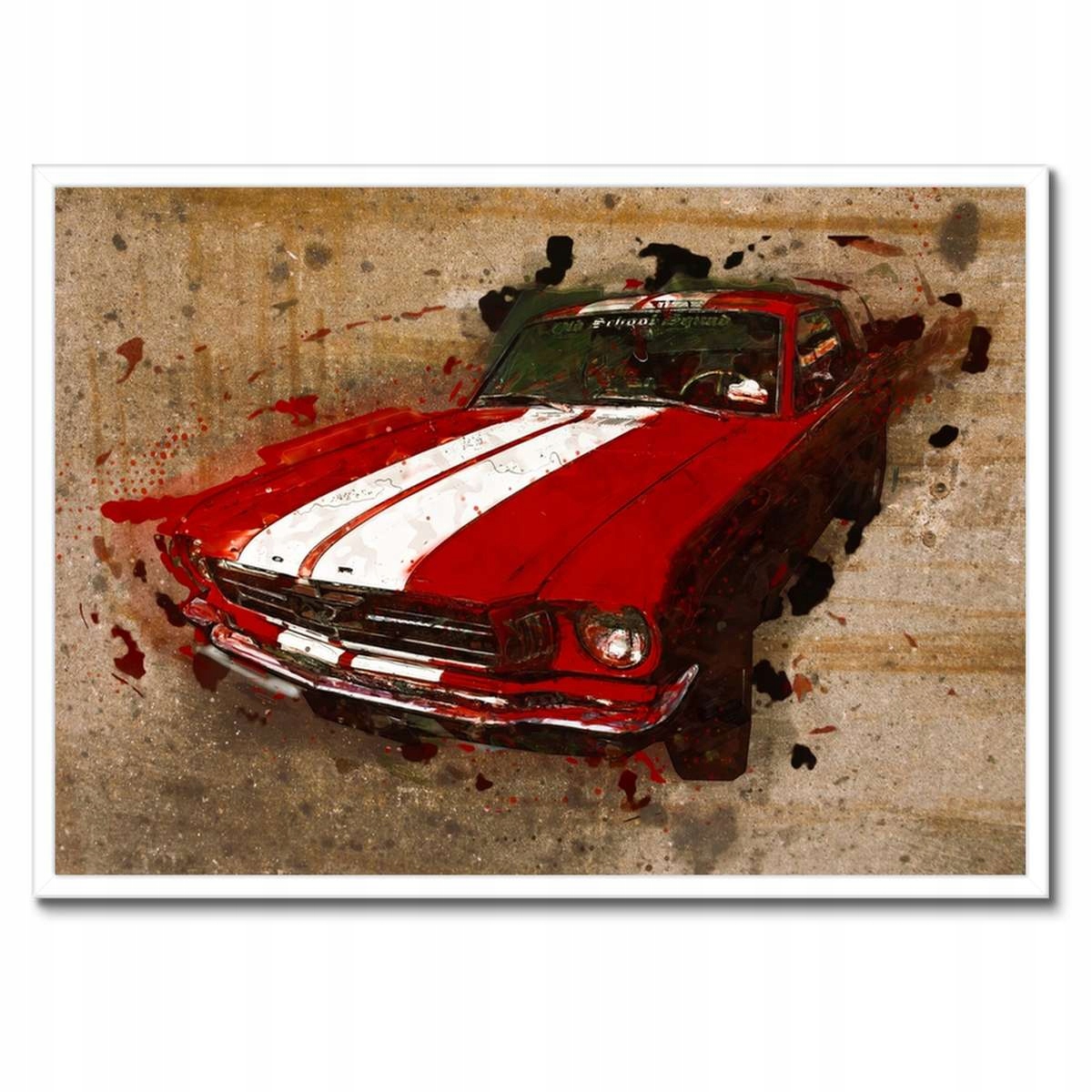 Plakáty v rámu 70x50 Červený Ford Mustang Usa
