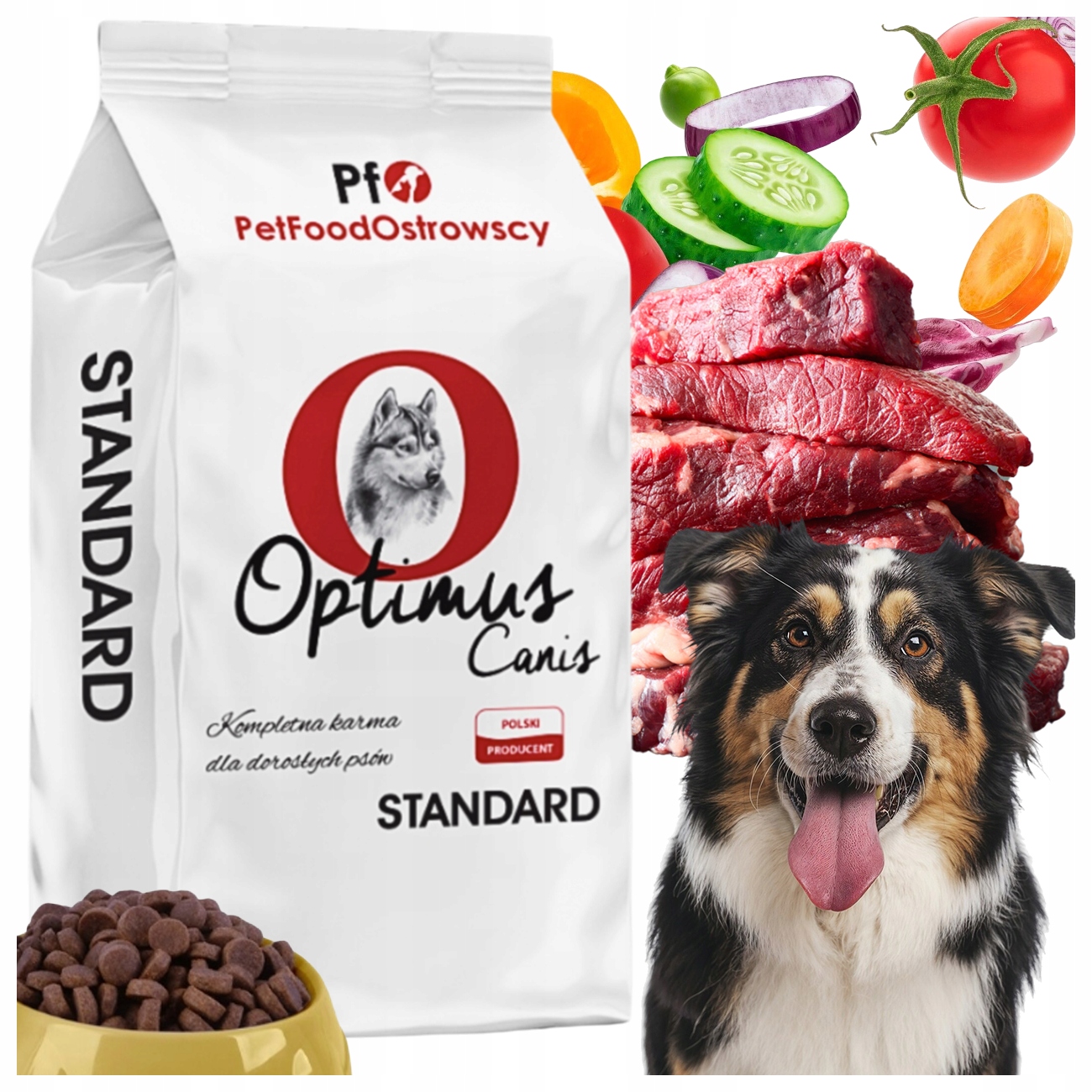 Levně Krmivo Suché Pro Psy Optimus Hovězí Maso Se Zeleninou Velká Plemena Psů Adult 18 Kg