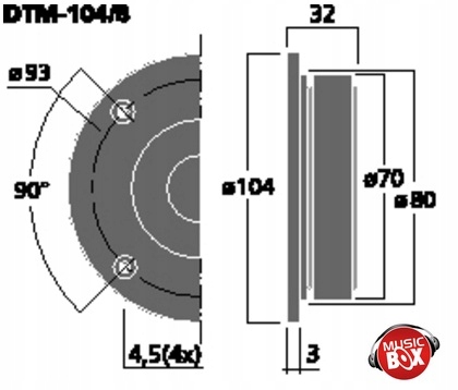 GŁOŚNIK WYSOKOTONOWY MONACOR DTM-104/ 4OHM 100W EAN (GTIN) 4007754220957
