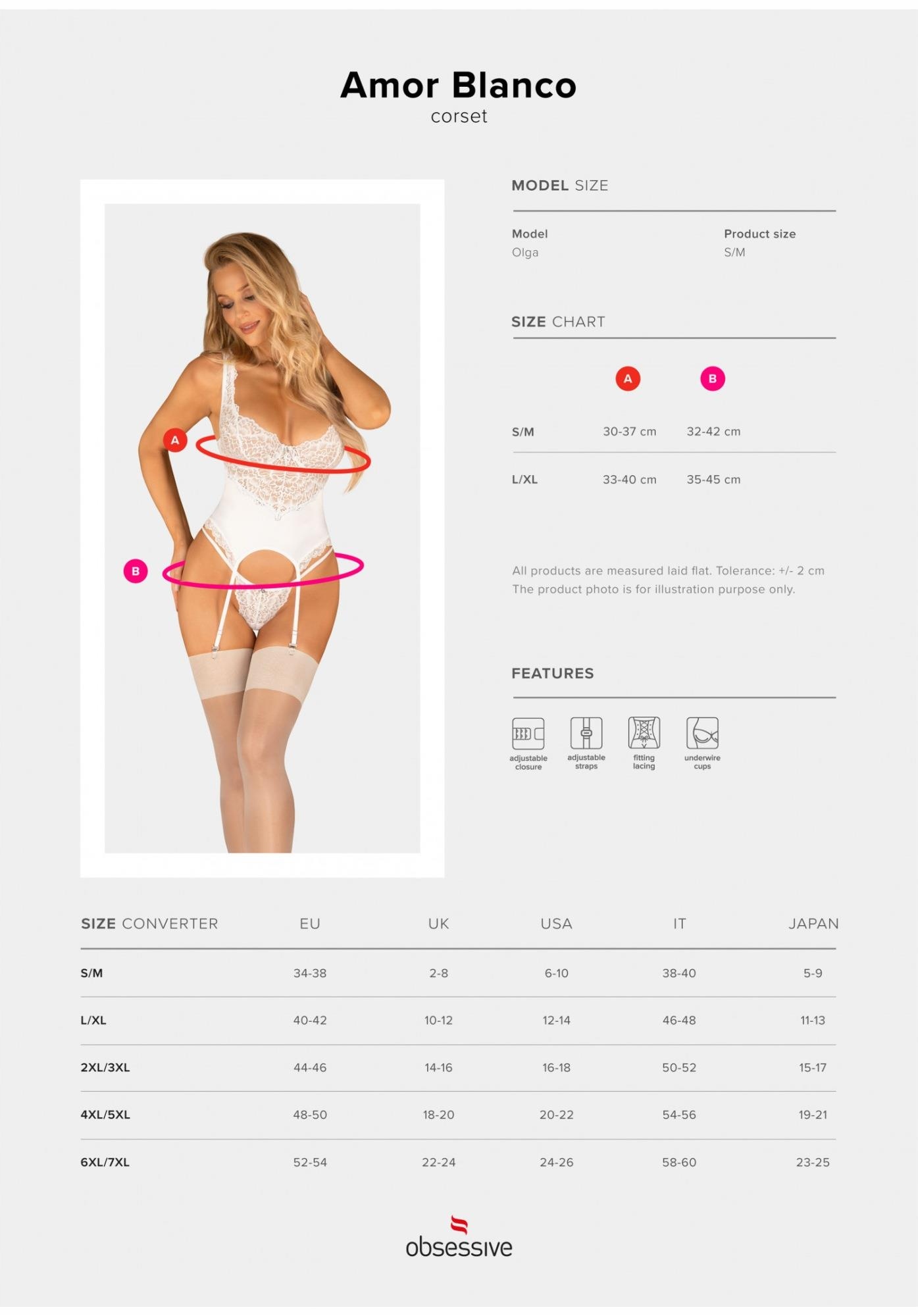 Spodní prádlo-Amor Blanco korzet a tanga bílá L/XL