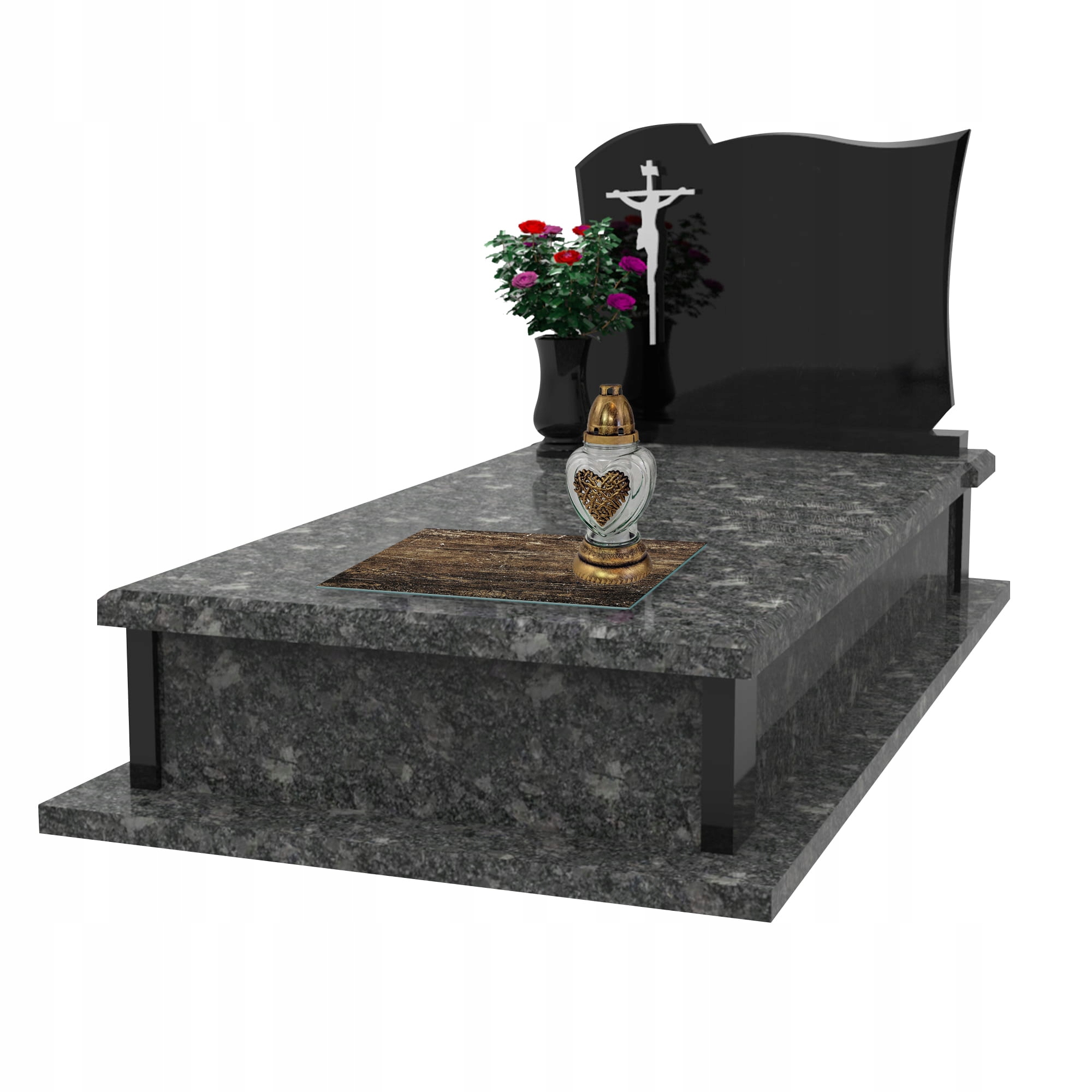 SZKLANA PODSTAWKA POD ZNICZE 40x40cm Drewno 43h Stan opakowania oryginalne