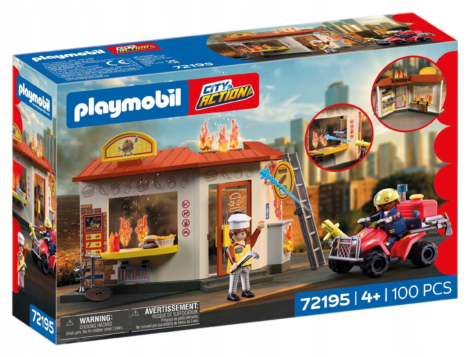Fire Quad straży pożarnej oraz stoisko z burg (72195)