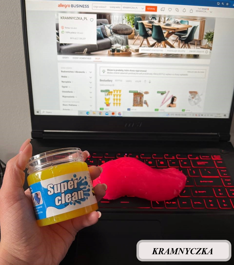 CZYŚCIK GUMA ŻEL DO KLAWIATUR TELEFONÓW SAMOCHODU KOKPITU PLASTELINA SLIME Stan opakowania oryginalne