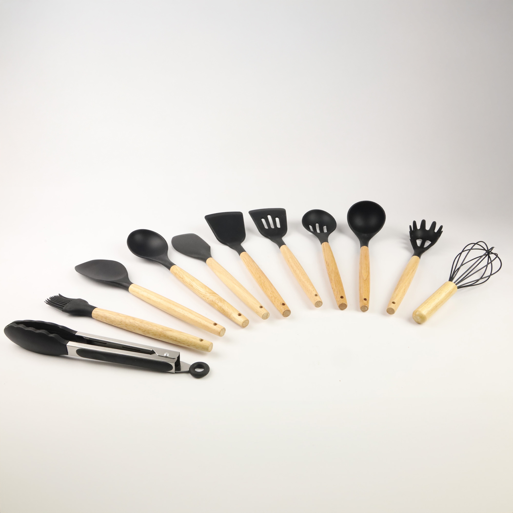 AKCESORIA DO KUCHNI PRZYBORY ZESTAW NARZĘDZIA KUCHENNE 12 ELEMENTÓW CZARNY