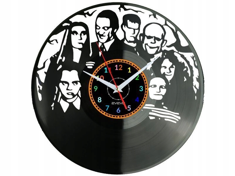 Addams Family Nástěnné hodiny Vinylová deska Moderní dekorativní jako dárek
